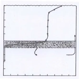 Gambar 6. Pola distribusi oksigen pada tanah sawah dan bentuk-bentuk unsur  utama mineral setelah stabilisasi (Sumber: Patrick dan Mikkelson,  1971)  