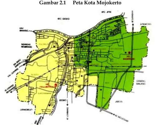 Gambar 2.1  Peta Kota Mojokerto 