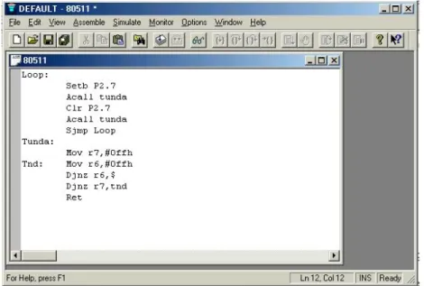 Gambar  2.15  8051 Editor, Assembler, Simulator (IDE) 