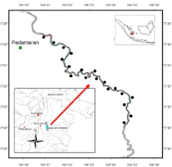 Tabel 1. Parameter akustik metode mobile downlooking aspect di Sungai Lempuing, Sumatera Selatan