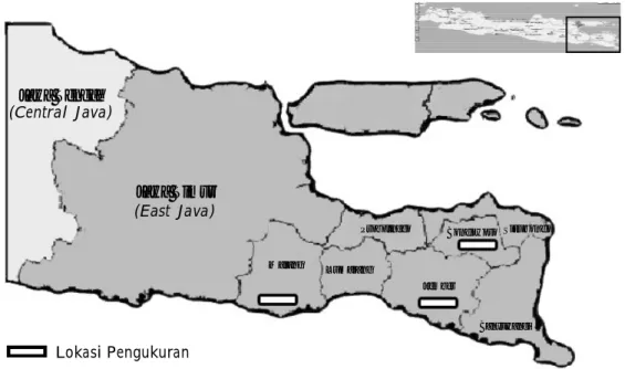 Gambar 1. Lokasi pengukuran karbon tersimpan.