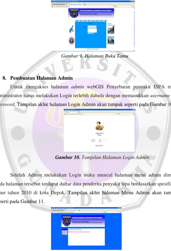 Gambar 9. Halaman Buku Tamu 