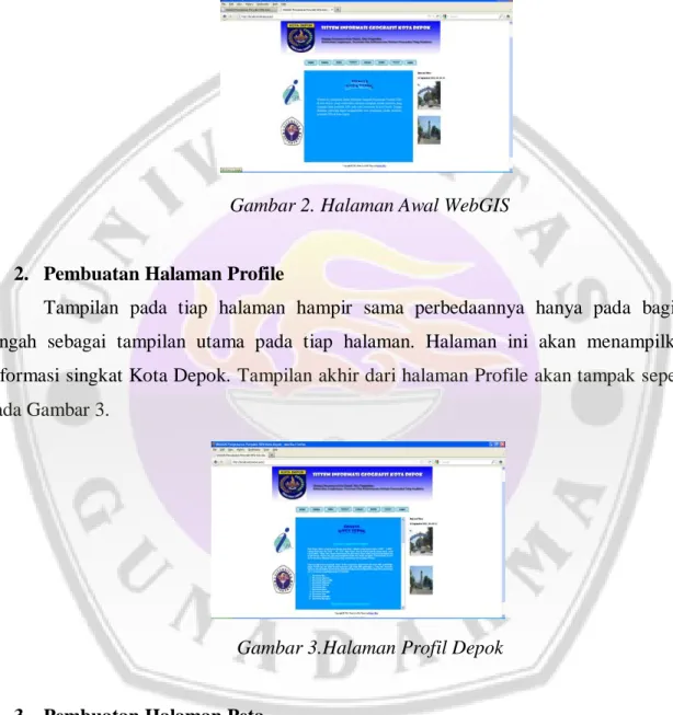 Gambar 2. Halaman Awal WebGIS 