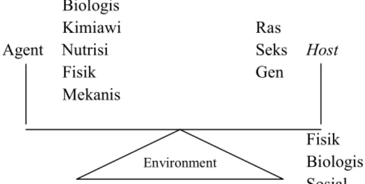 Gambar 1. Epidemilogical/Ecological Triad  1.  Faktor Host 