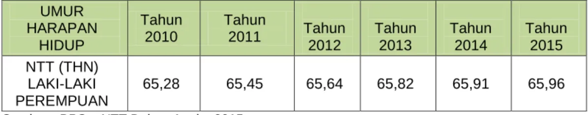 TABEL 3.2  UMUR HARAPAN HIDUP 