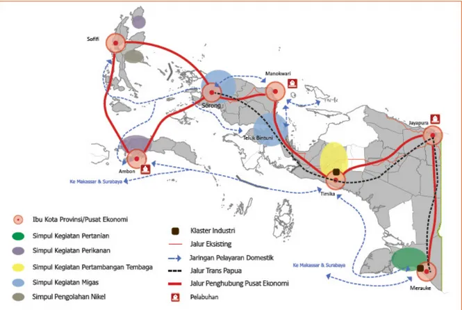 Gambar Gambar Gambar  Gambar 3.43.43.4 3.4     Peta Koridor Ekonomi Papua Peta Koridor Ekonomi Papua Peta Koridor Ekonomi Papua