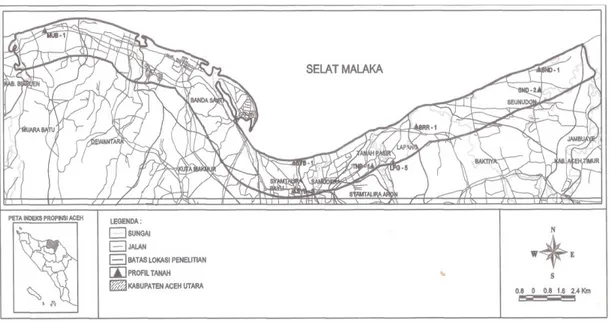 Gambar 1.Peta Lokasi Profil Tanah Penelitian