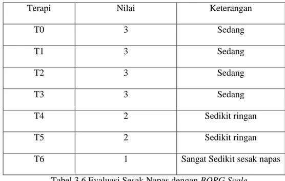 Tabel 3.6 Evaluasi Sesak Napas dengan BORG Scale 