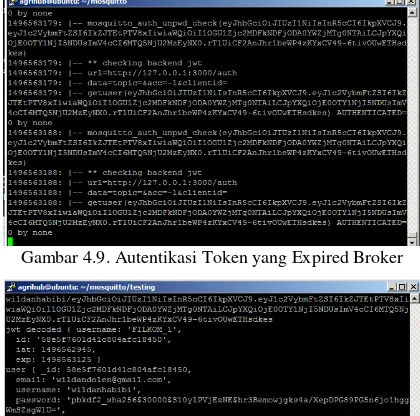Gambar 4.9. Autentikasi Token yang Expired Broker 