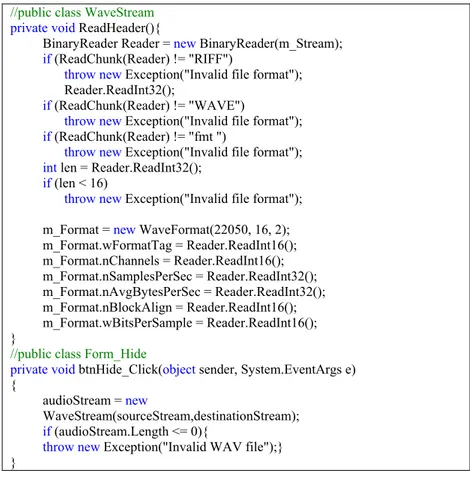 Gambar 9: Kode Program Read WAVE File 