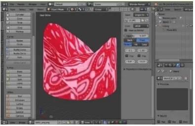 Gambar 5. Pembuatan Objek 3D Udeng 