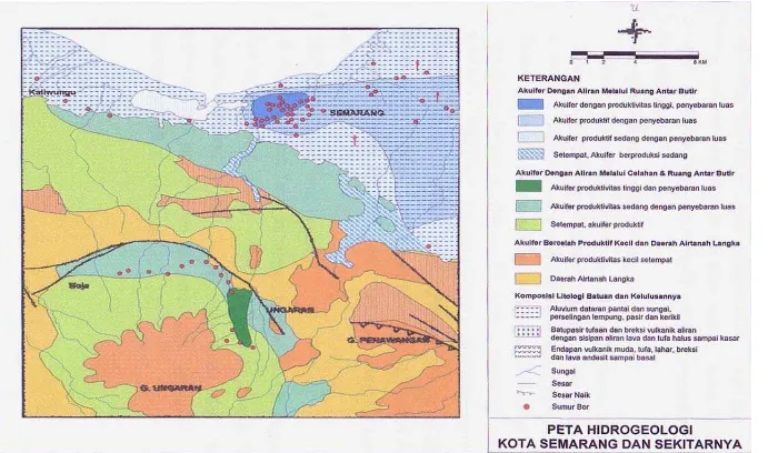 Gambar  3.1. Peta Hidrogeologi Regional Kota Semarang dan Sekitarnya (Said & Sukrisno, 1988)