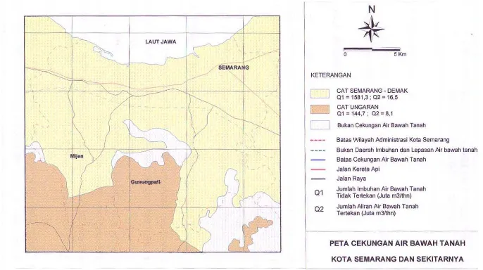Gambar  3.2. Peta Cekungan Air Bawah Tanah Kota Semarang dan Sekitarnya (Hendri Setiadi, MB
