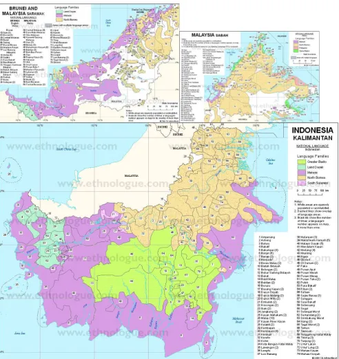 Figure 1. Ethno-linguistic classification of the natives of Kalimantan (www.ethnologue.com)  