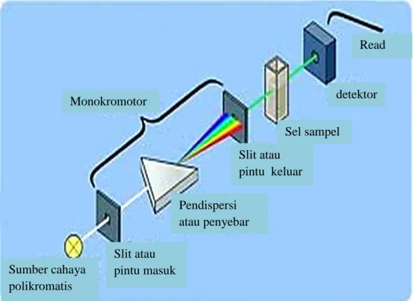 Gambar 6. Proses pengambilan spektra absorban  (Sumber: Anonimous/2016/09/21/Spektrofotometer UV-VIS) 