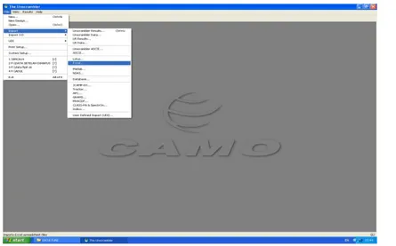 Gambar 11. Tampilan awal software Unscrambler versi 9.8 (CAMO, AS) 