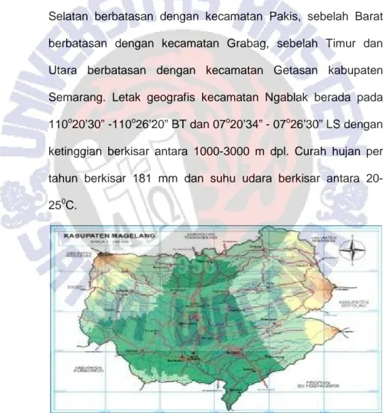 Gambar 4.1 Peta Kabupaten Magelang  Sumber : www.zimbio.com 