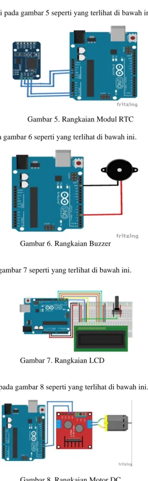 Gambar 5. Rangkaian Modul RTC  b.  Rangkaian Buzzer 