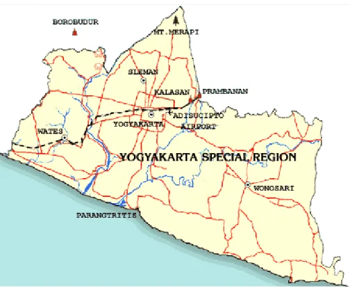 Gambar 1.2. Lokasi Bandara Internasional Adisutjipto Yogyakarta  (Sumber: googleearth.com, Oktober, 2014 ) 