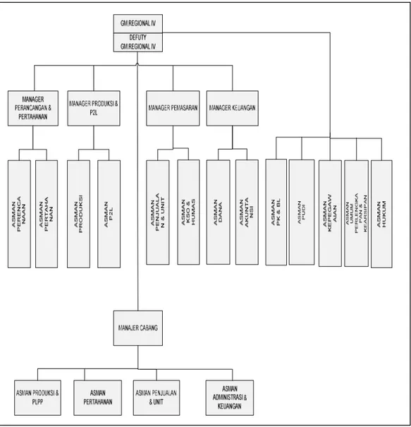 Gambar 3.1.  struktur organisasi Perum Perumnas Regional IV Bandung 