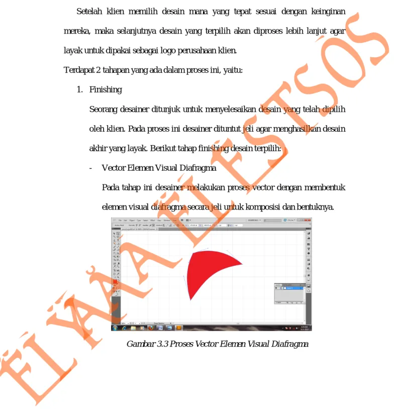 Gambar 3.3 Proses Vector Elemen Visual Diafragma 