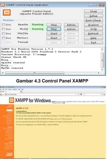 Gambar 4.3 Control Panel XAMPP 