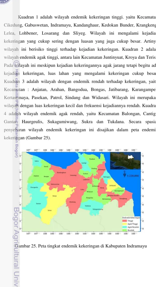 Gambar 25. Peta tingkat endemik kekeringan di Kabupaten Indramayu 