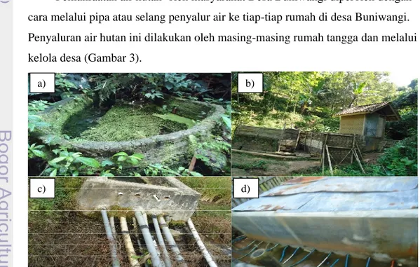 Gambar 3  (a) Sumber mata air hutan Cirenghas (b) sumber air hutan untuk umum