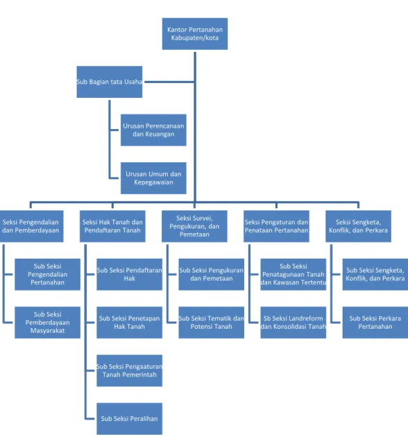Gambar 3.1 Struktur organisasi (BPN-RI, 2010) 