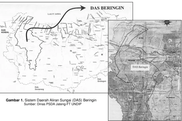 Gambar 1. Sistem Daerah Aliran Sungai (DAS) Beringin Sumber: Dinas PSDA Jateng-FT UNDIP 