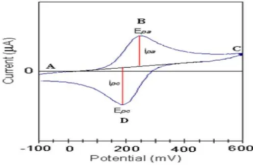 Gambar 2.7  sinyal eksitasi untuk voltametri siklik (Scholz, 2010) 