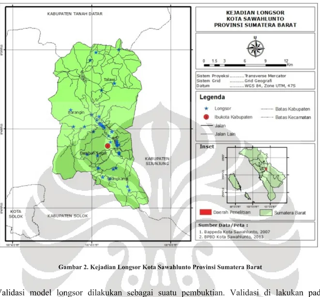 Gambar 2. Kejadian Longsor Kota Sawahlunto Provinsi Sumatera Barat