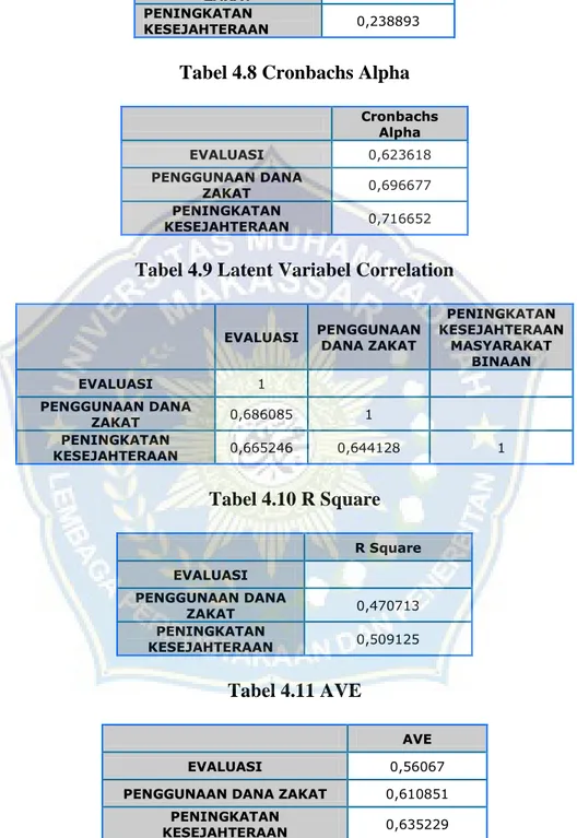 Tabel 4.8 Cronbachs Alpha  