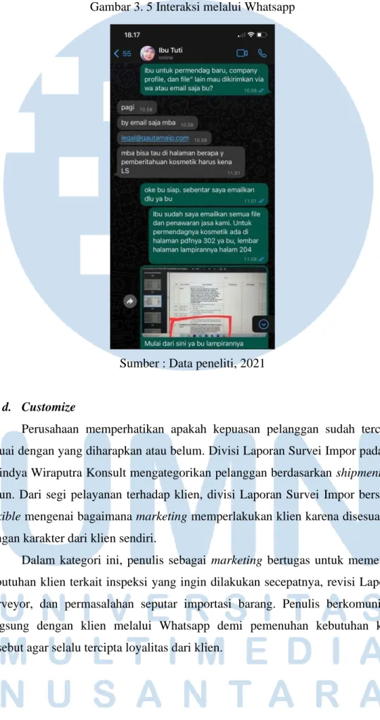 Gambar 3. 5 Interaksi melalui Whatsapp 