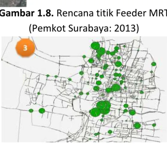 Gambar 1.6. Jalur rute Monorel  Surabaya. (Pemkot Surabaya: 2013) 