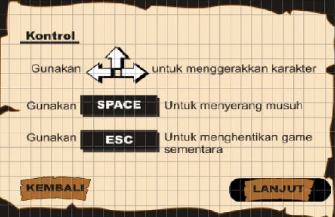 Gambar 6. Tampilan Kontrol pada menu cara main 