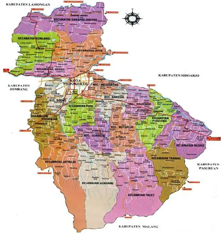 Gambar 1. Peta Geografis Kabupaten Mojokerto