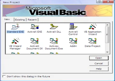 Gambar 2.1 Dialog box New Project ditampilkan sesaat anda menjalankan  Visual Basic 6.0 