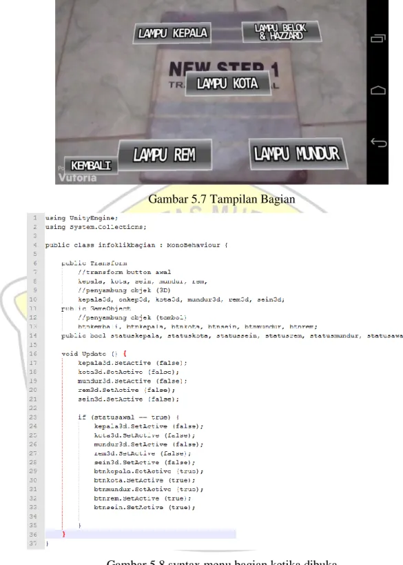 Gambar 5.8 syntax menu bagian ketika dibuka 