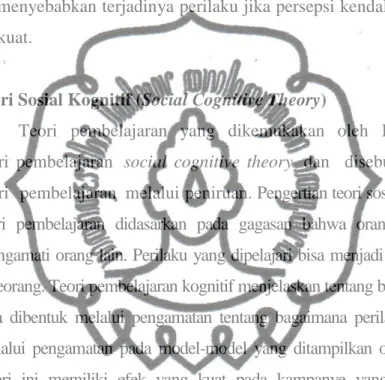 Gambar 2.3 Teori pembelajaran Social Cognitove Theory (Nelson et al., 1995)   commit to user  commit to user 