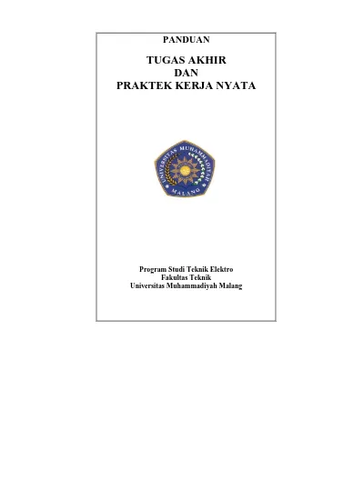 PANDUAN TUGAS AKHIR DAN PRAKTEK KERJA NYATA