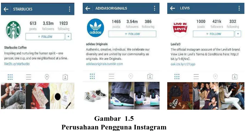 Gambar  1.5  Perusahaan Pengguna Instagram 
