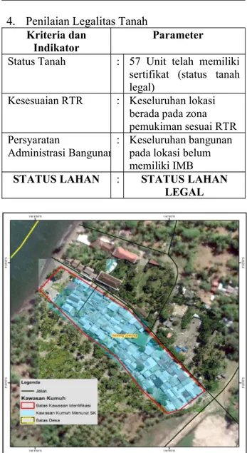 Gambar 1. Peta Deliniasi Kumuh Dusun Sorong Jukung
