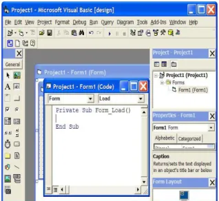 Gambar 5. Tampilan awal Visual Basic 6.0 