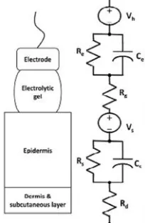 Gambar 7. Model listrik biopotensial pada permukaan kulit