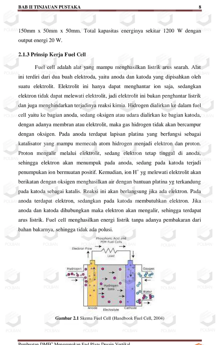 Gambar 2.1 Skema  Fuel Cell  ( Handbook Fuel Cell , 2004)         