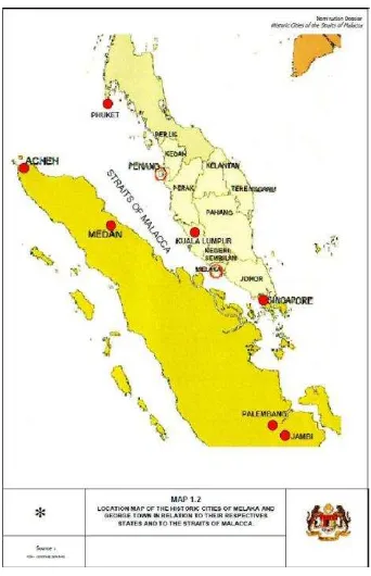 FIGURE 1: LOCATION MAP OF MELAKA AND GEORGE TOWN