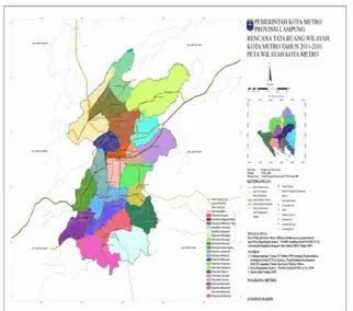 Gambar 3.1 Peta lokasi Kecamatan Metro  Selatan dan batas wilayah dengan Kecamatan 