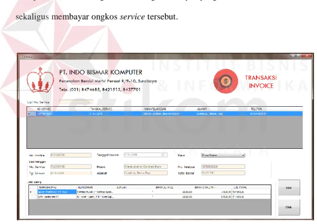 Gambar 4.13 Form Transaksi Invoice 
