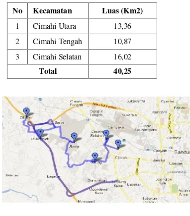 Tabel 3.8 : Luas Wilayah Cimahi